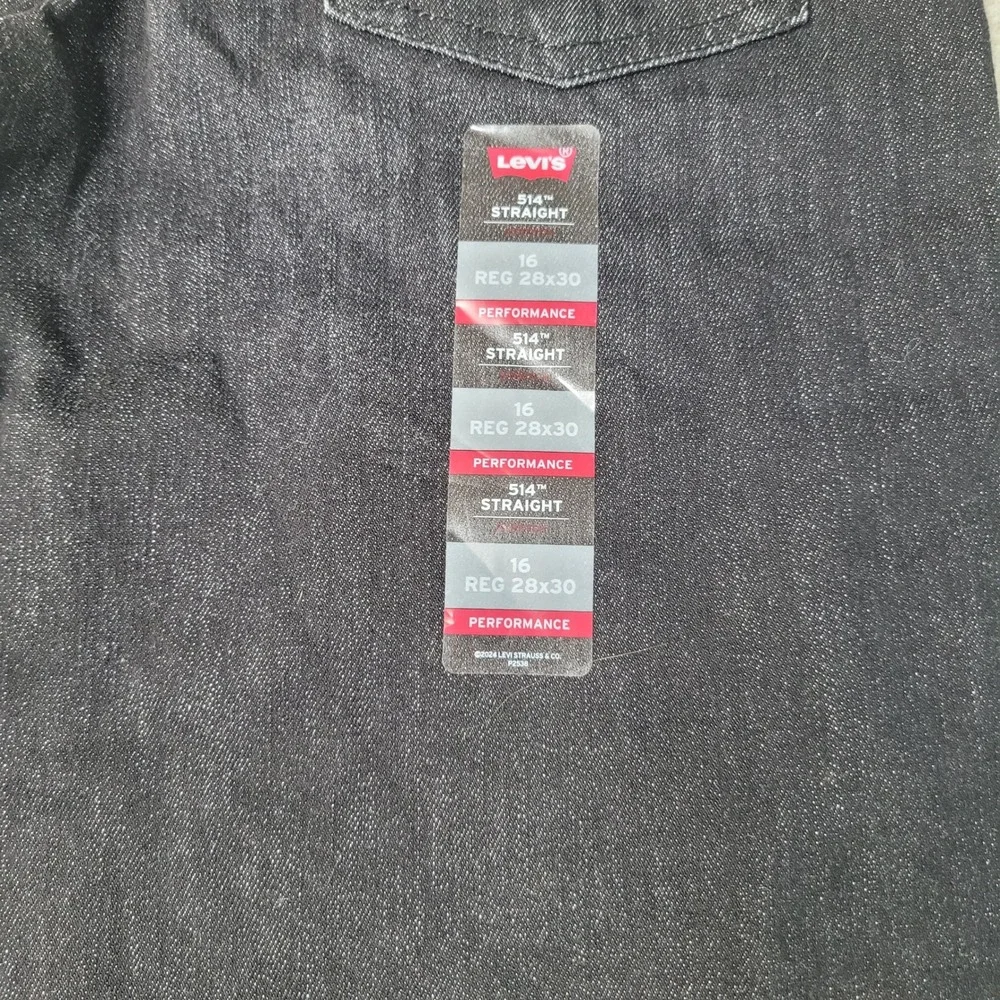 Levis 514 Straight Boys Jeans Size 16 Reg 28x30 Dark Wash Performance Stretch